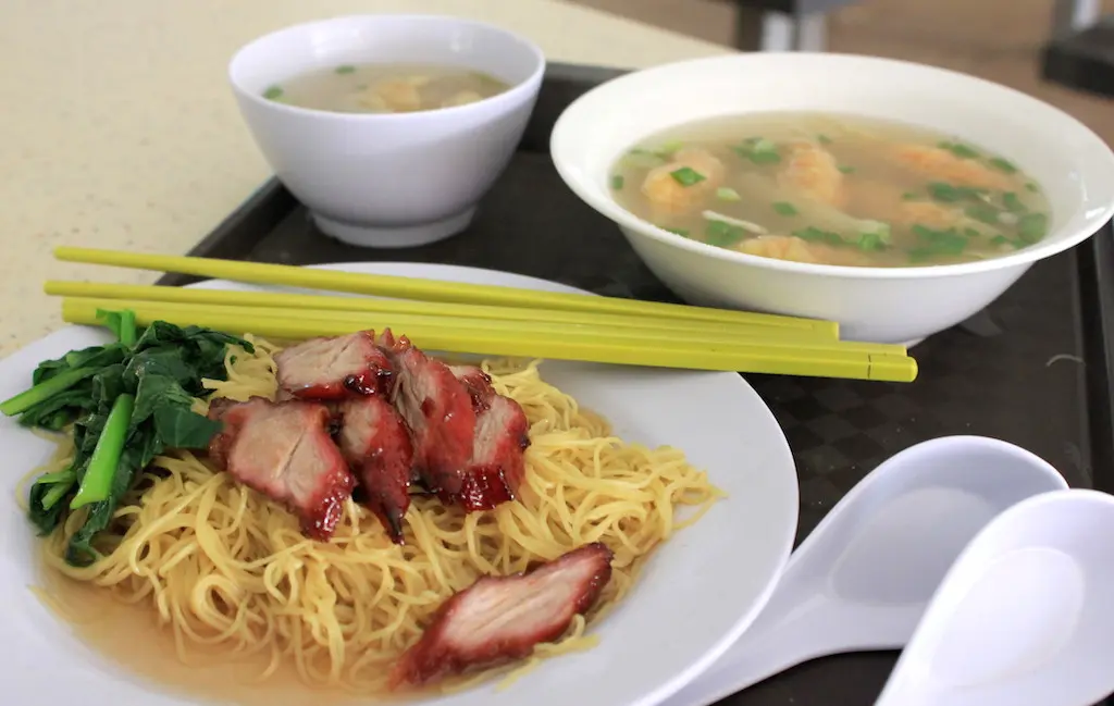 Eating at a Hawker Center in Singapore