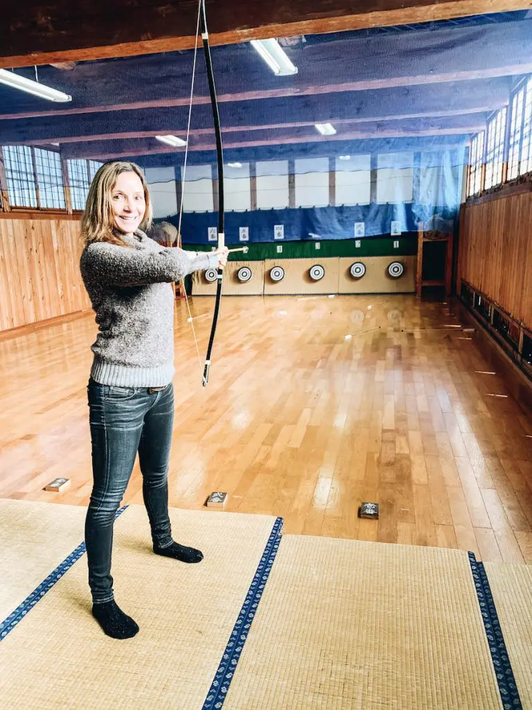 Annette White at Nisshinkan Samurai School in Fukushima