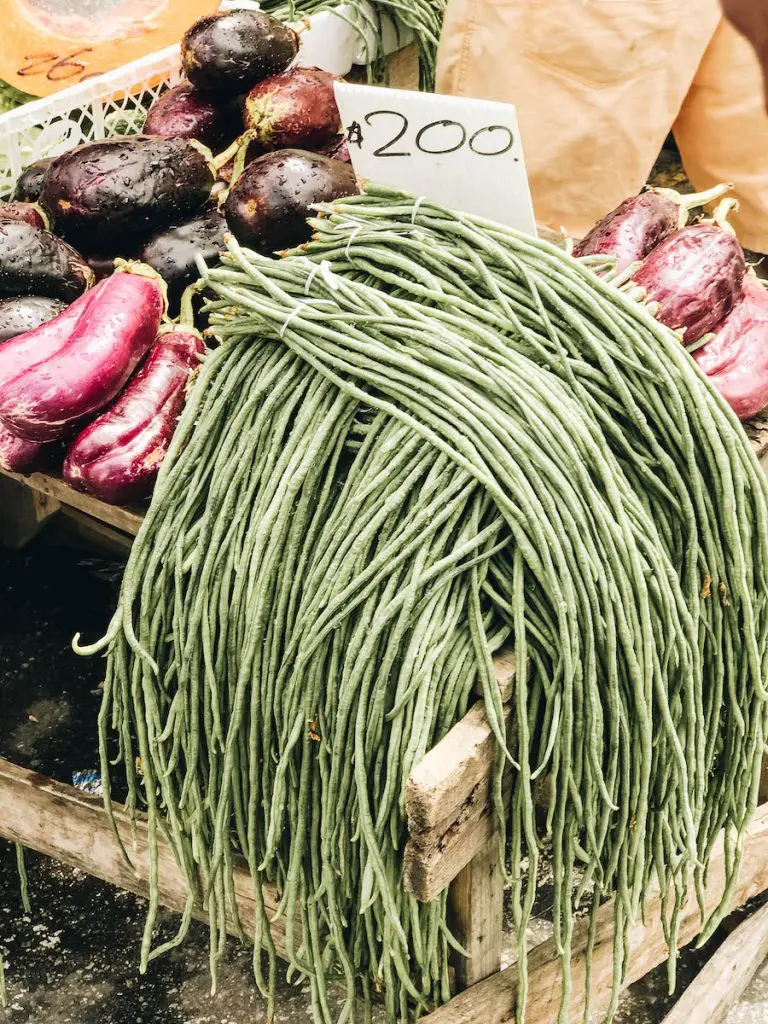 Vegetables sold on a market in Guyana