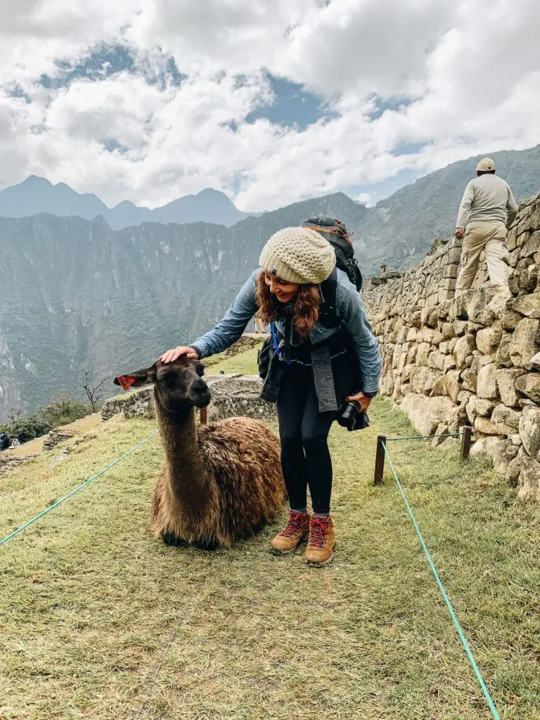 Annette with a llama