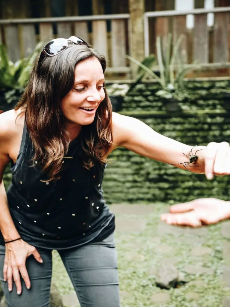 Annette holding a spider