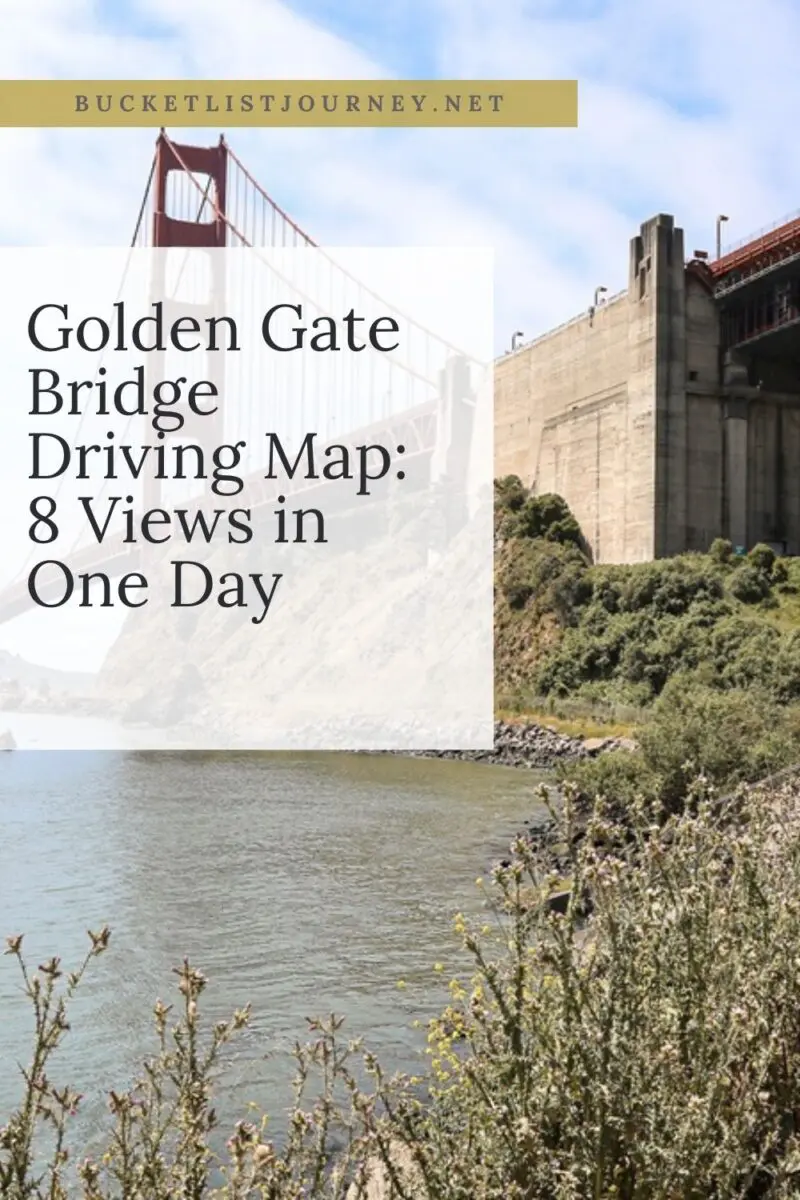 Mapa de conducción del puente Golden Gate 8 vistas en un día