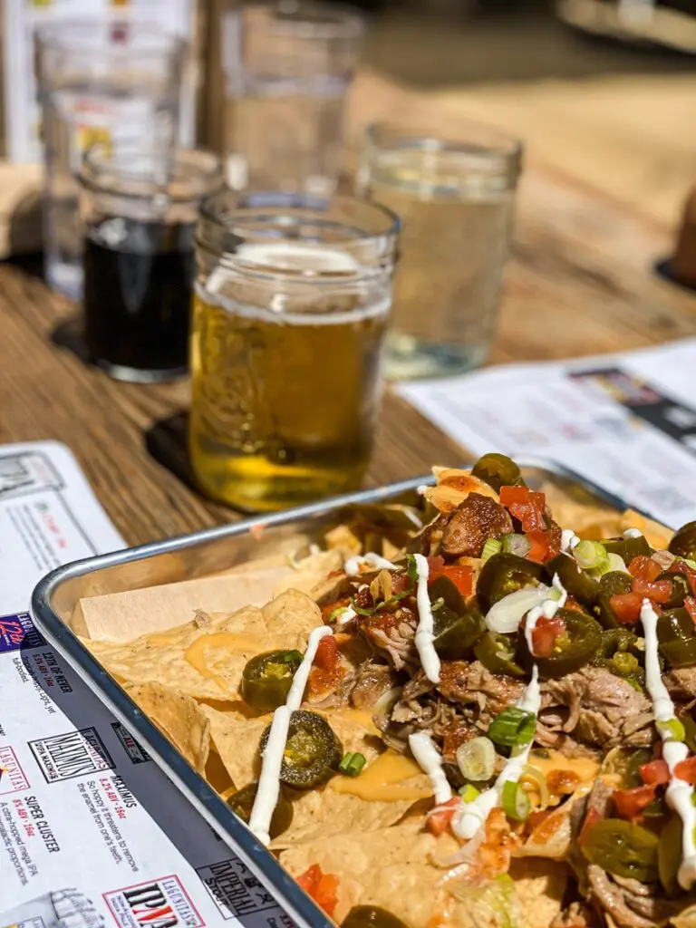 nachos and a beer at Lagunitas