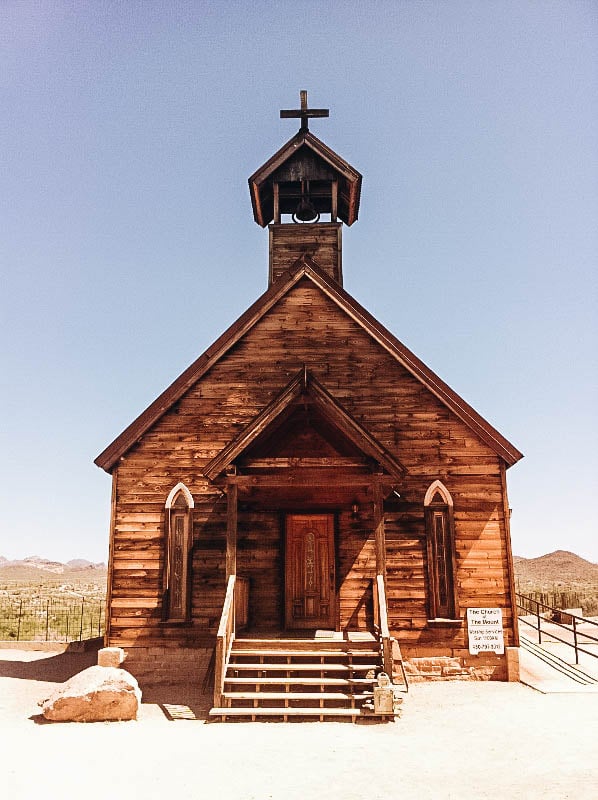 Church at Arizona's Goldfield Ghost Town