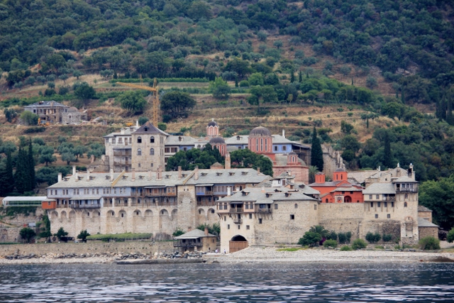 Boat for the Mount Athos Byzantine Monasteries in Halkidiki, Greece