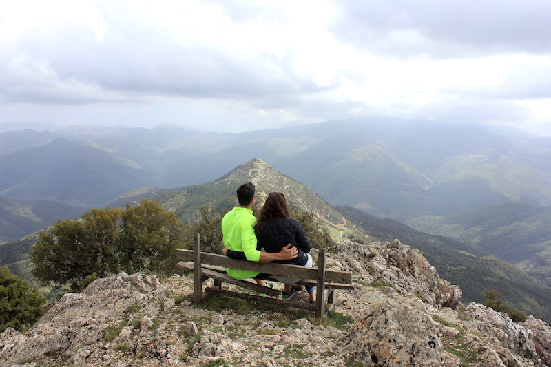 Annette White and her husband on top of a mountain in central Greece