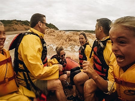 Annette enjoying a Tidal Bore Rafting