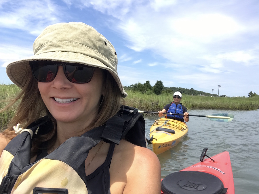 Annette White kayaking the barrier islands of the Eastern Shore of Virginia