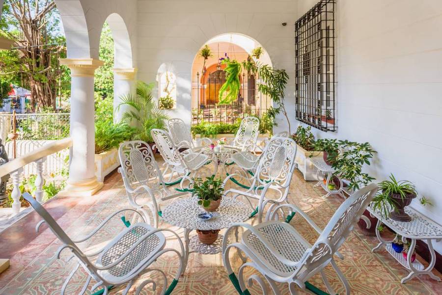 Patio of an Airbnb rental in the capital city of Havana, Cuba