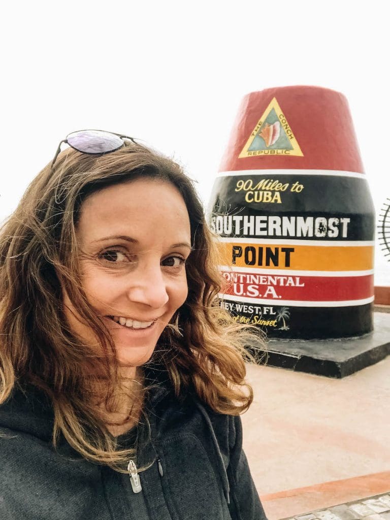 Annette White at the Southernmost Point in the Continental USA