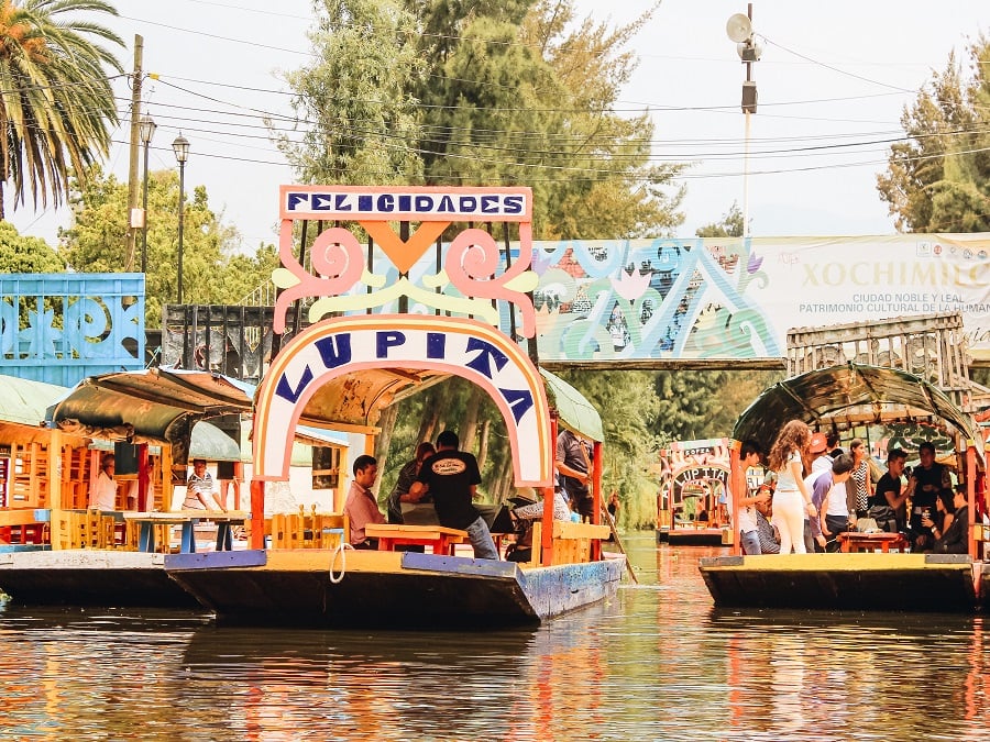 Trajinera Boats Xochimilco Mexico Trajinera Boats in Xochimilco Mexico