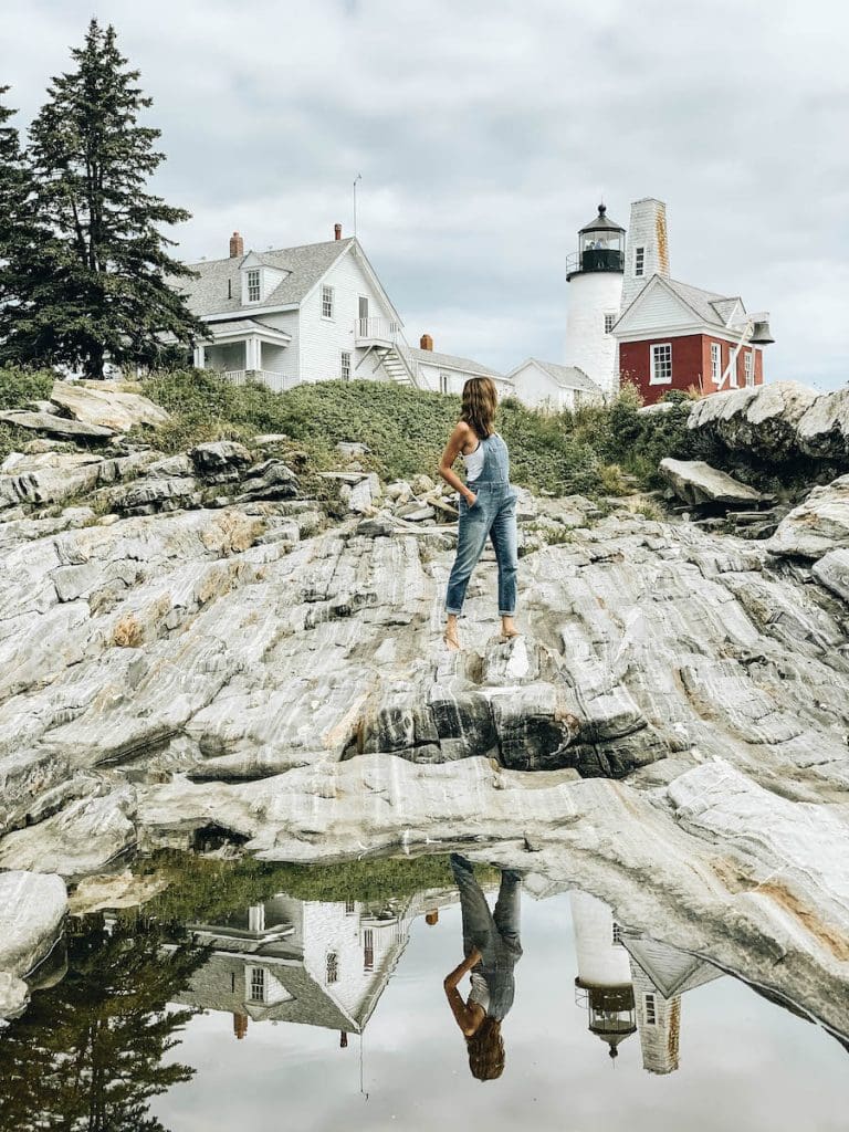 Annette White at Pemaquid Point Lighthouse in Midcoast Maine