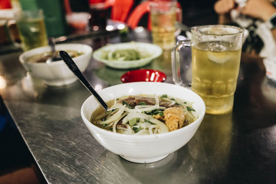 A bowl of Pho Street Food in Ho Chi Minh City