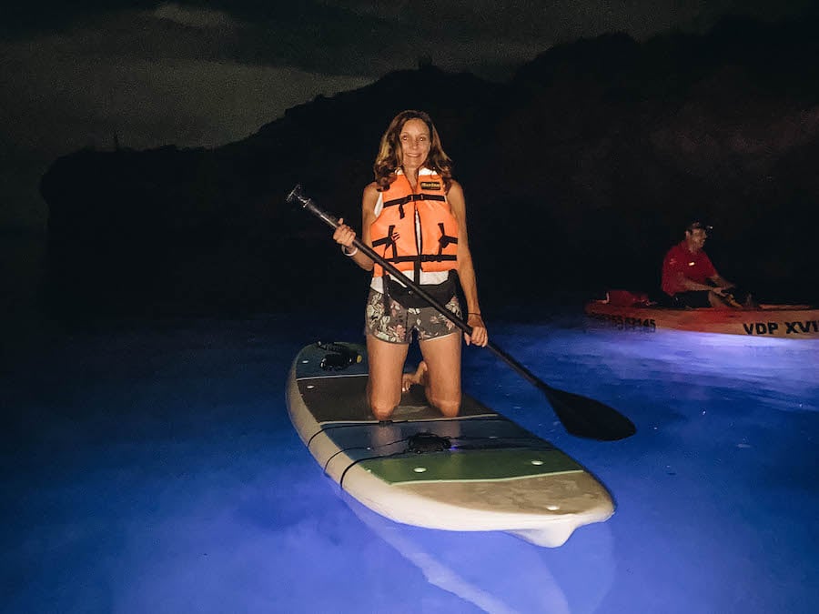 Annette White LED Paddle boarding at Villa del Palmar in Mexico