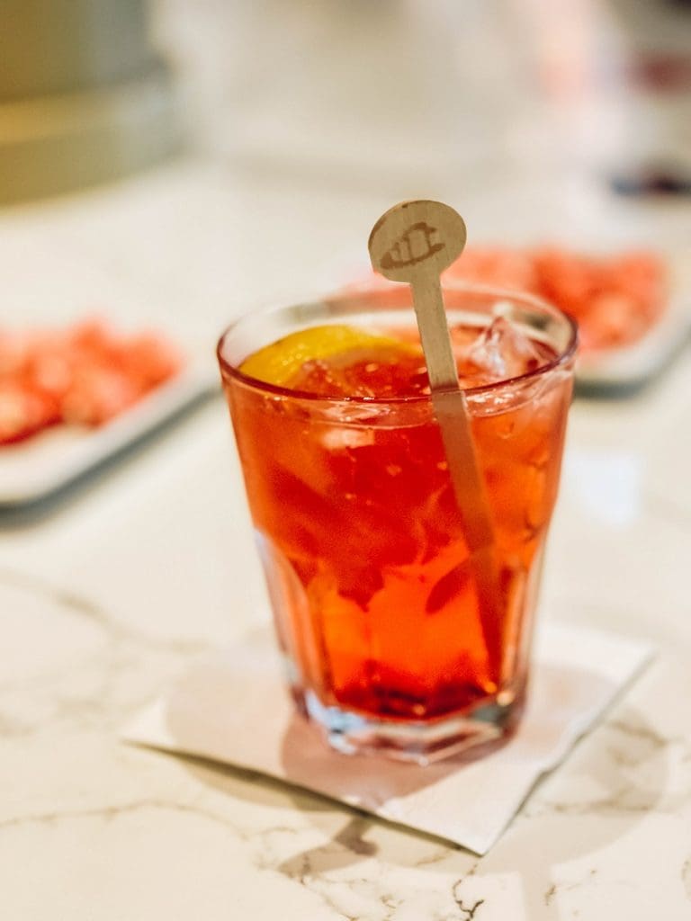 Annette's drink on the Campari Bar onboard Costa Smeralda Cruise Ship