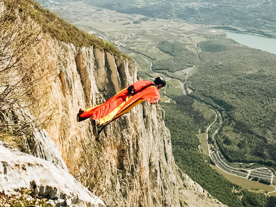 Base Jump With a Wingsuit