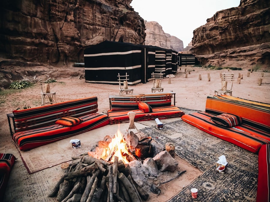 Desert Camp Fire at Wadi Rum