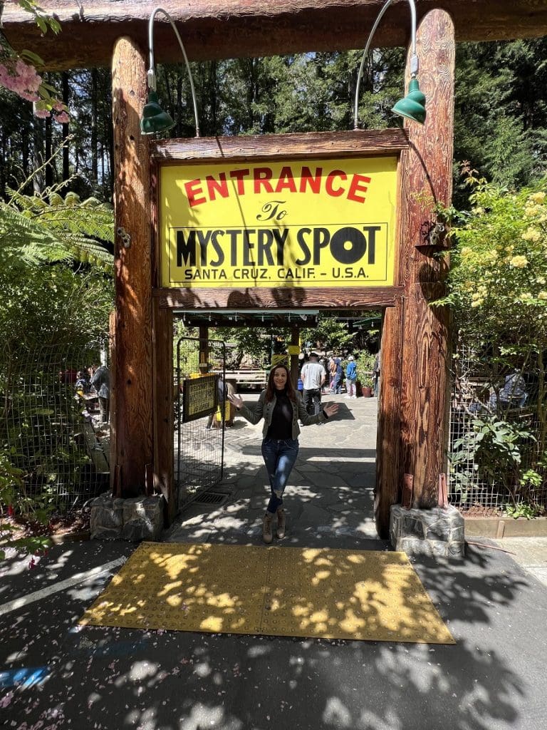 Annette at Mystery Spot Santa Cruz