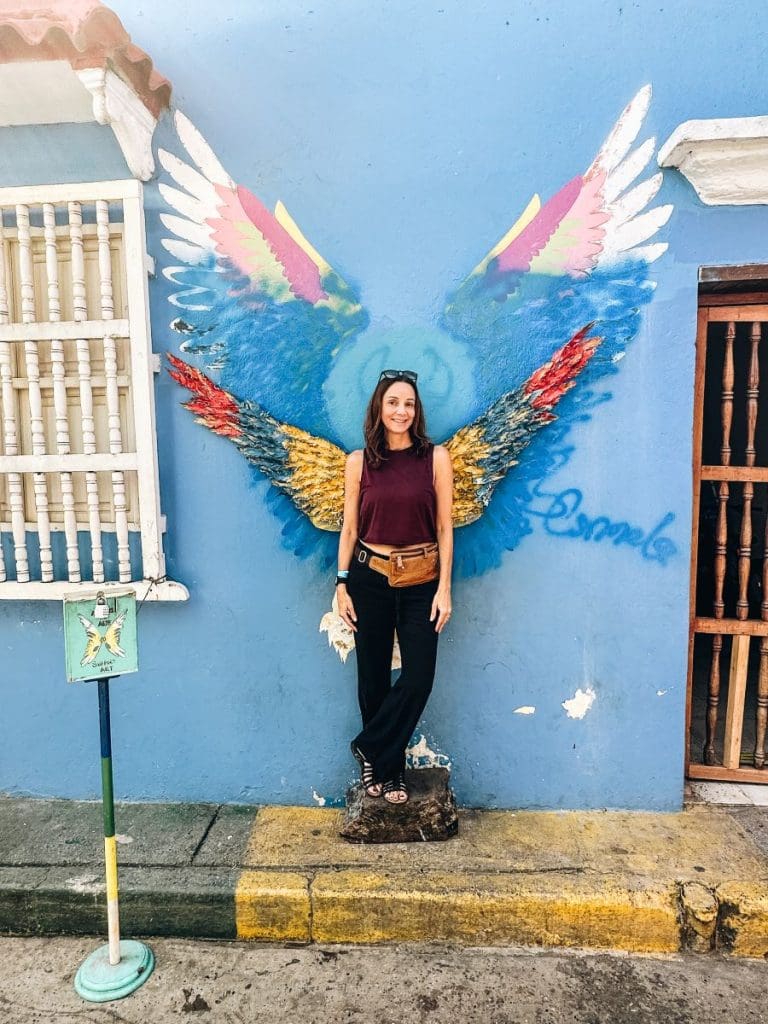 Annette posing at a Street Art Barrio Getsemani